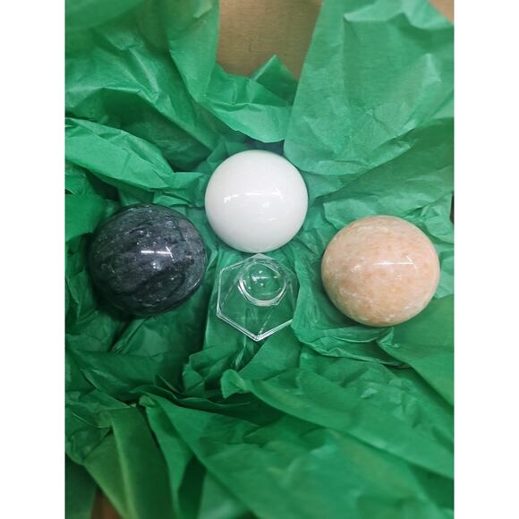 Ocean Jasper Spheres Set Of 3 Random Selection W/stands - Picture 4 of 8